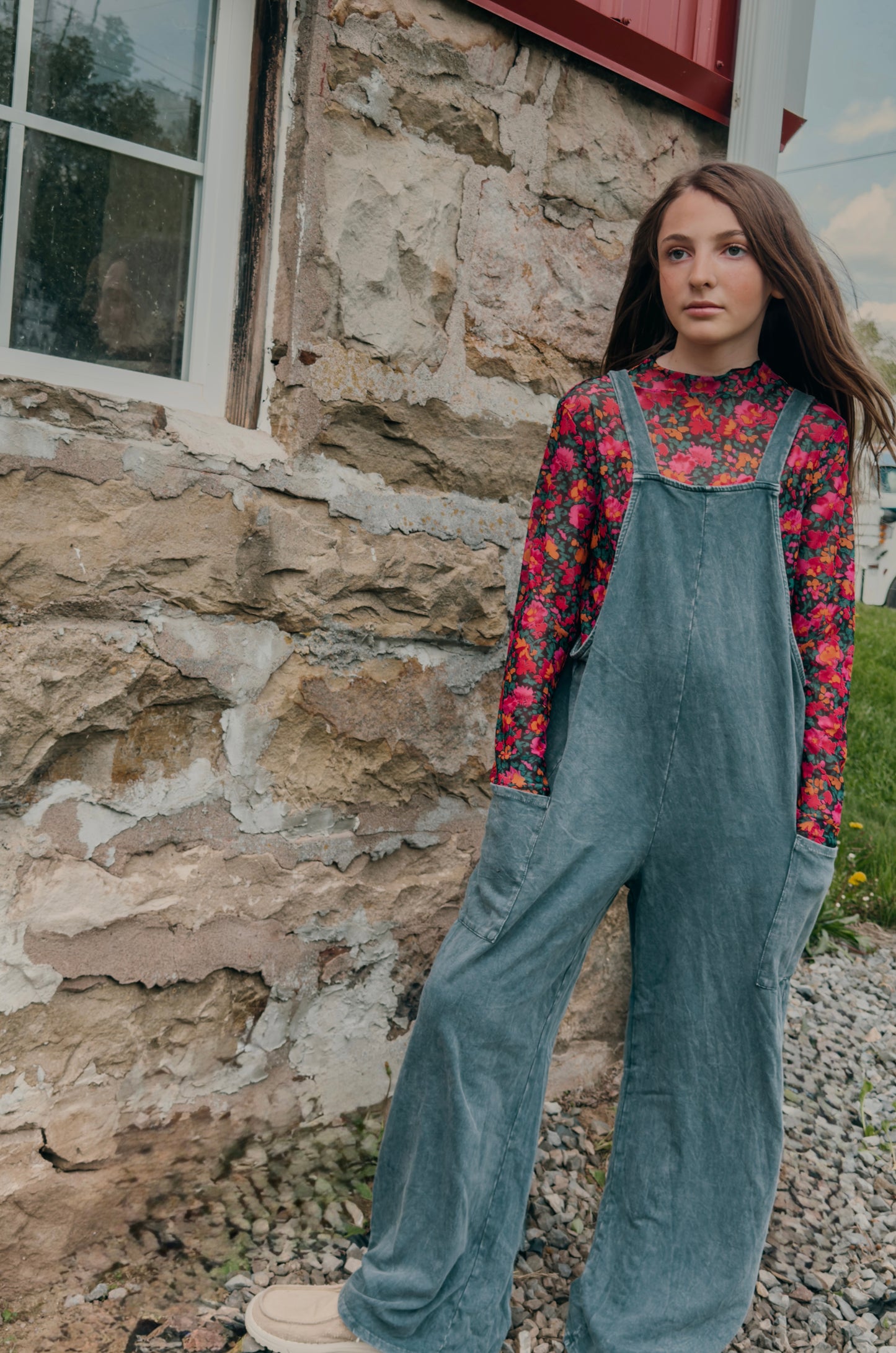 Summer Slim Fit Floral Top-Rose | Mesh Top | Mock Neck Top: Rose / 95%Polyester+5%Elastane / S